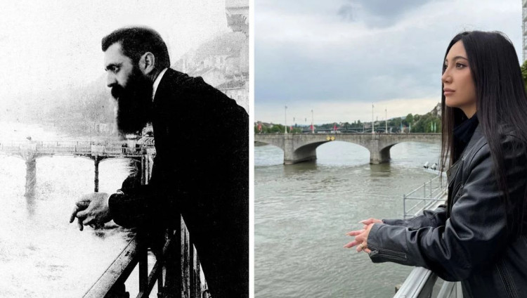 Юваль Рафаэль сфотографировалась на «балконе Герцля» в Базеле