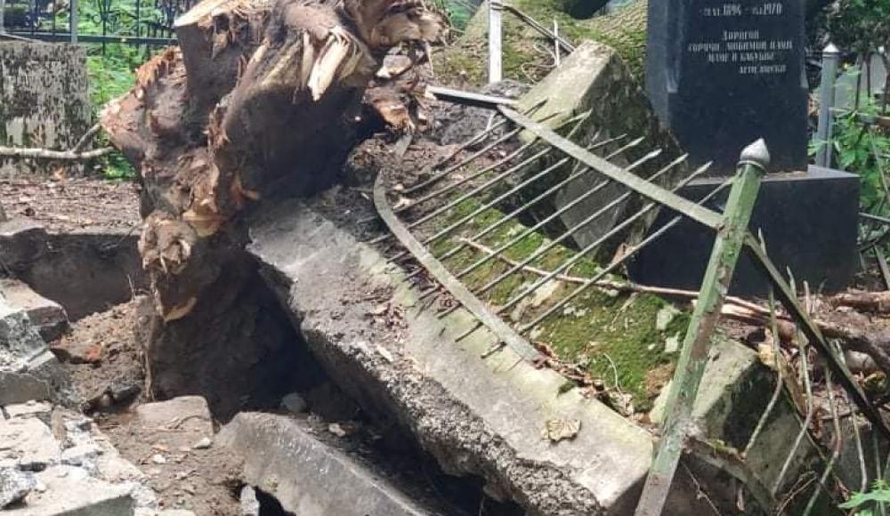 Еврейское кладбище во Львове пострадало от сильного урагана