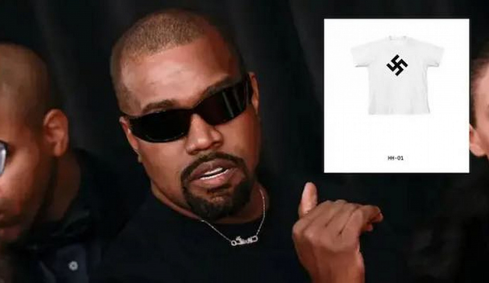 Канье Уэст запустил продажу футболок со свастикой. Сайт его бренда Yeezy.com сразу заблокировали